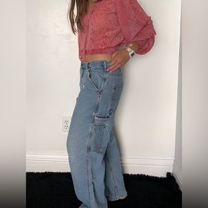 RK Brand Distressed Oversized Cargo Denim Jeans